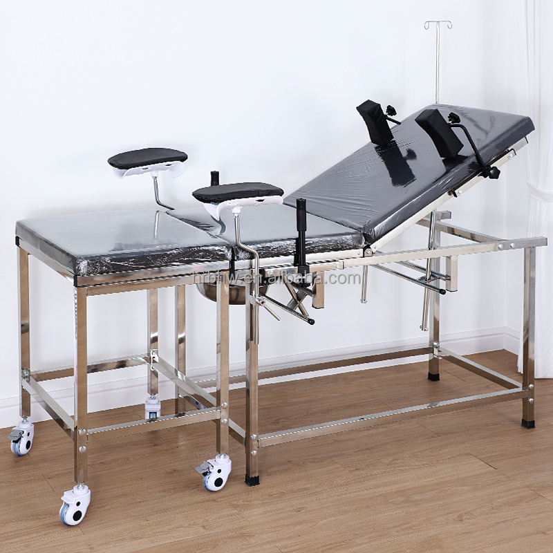 2024 Clinic Stainless Steel Gynecology Operating Table Gyno Exam Chair from Factory