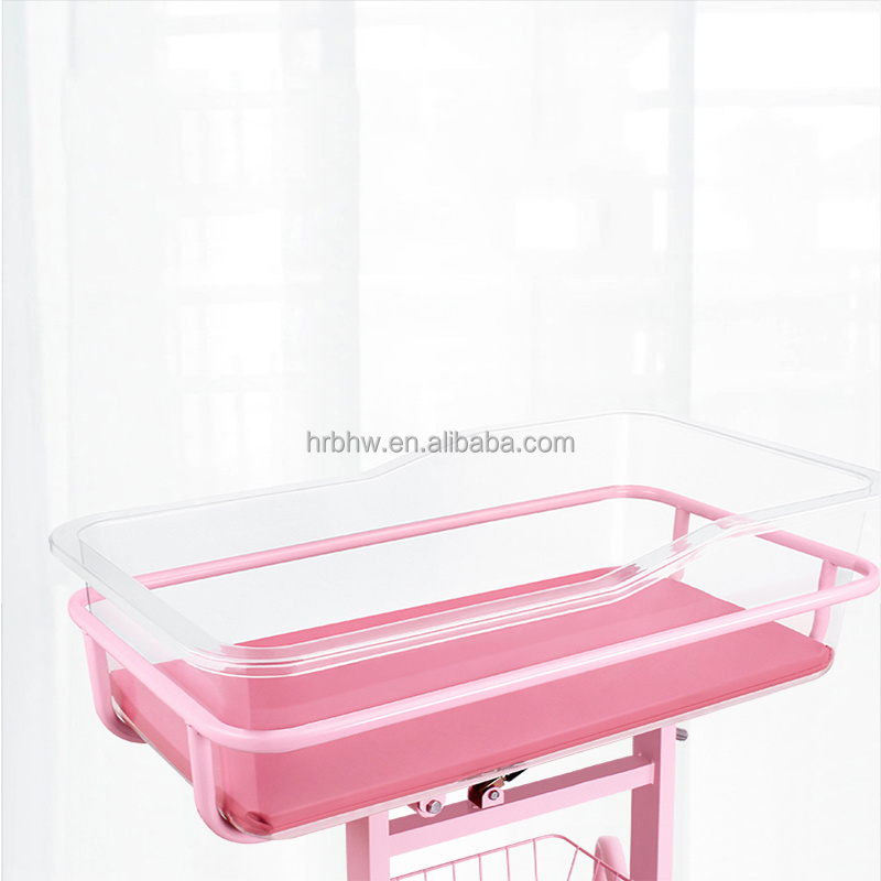 China Hospital Baby Bed Powder Coating Adjustable Baby Cot