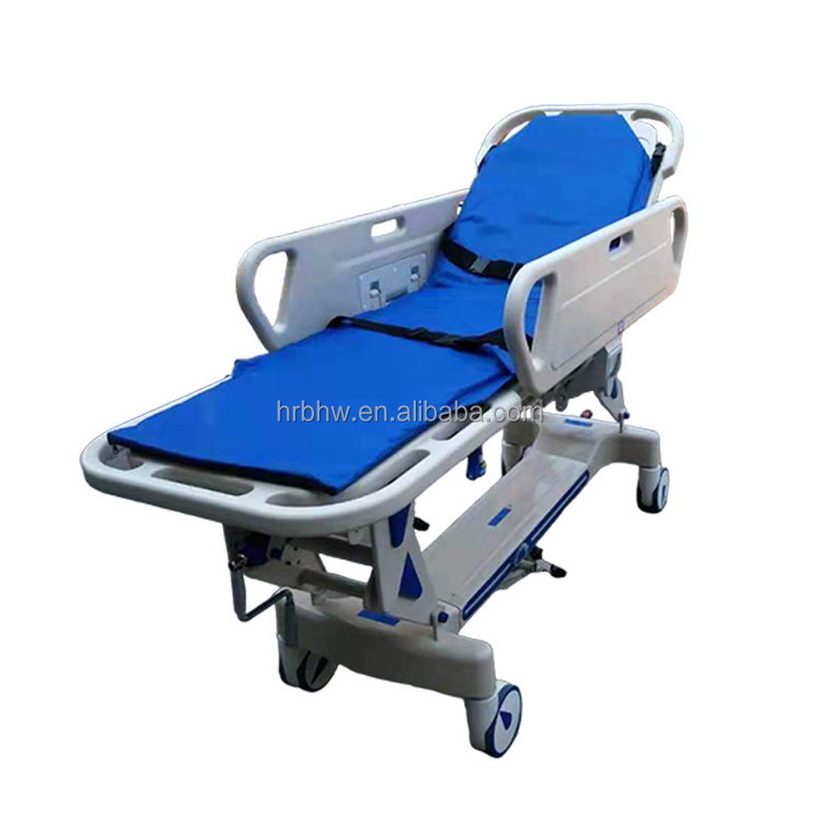 Manual Crank Hospital Bed Emergency Ambulance Transfer Stretcher for Patient