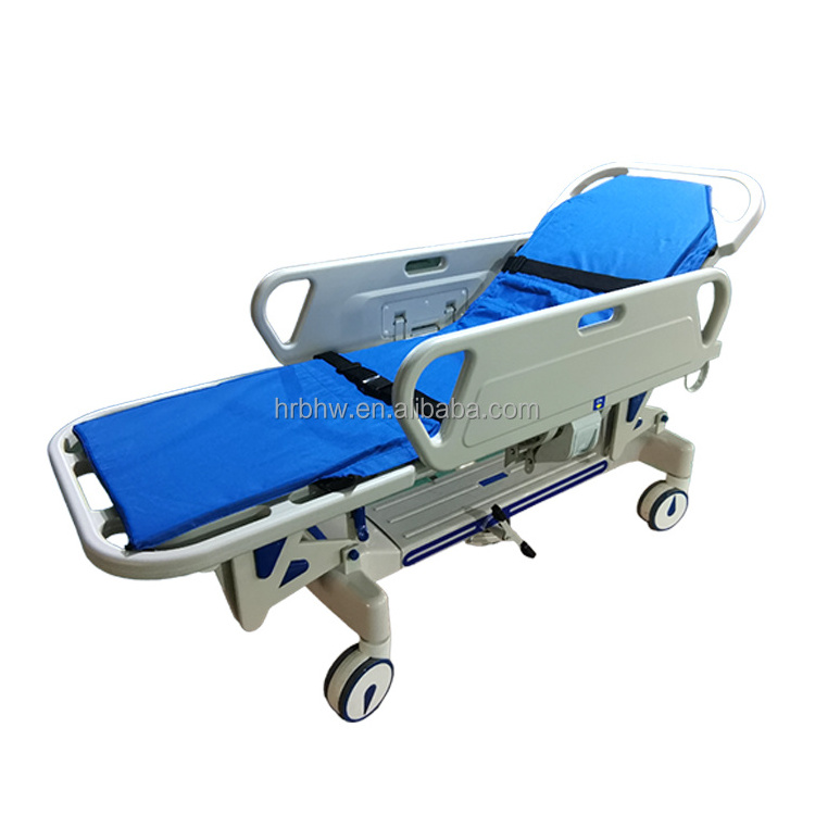 Manual Crank Hospital Bed Emergency Ambulance Transfer Stretcher for Patient