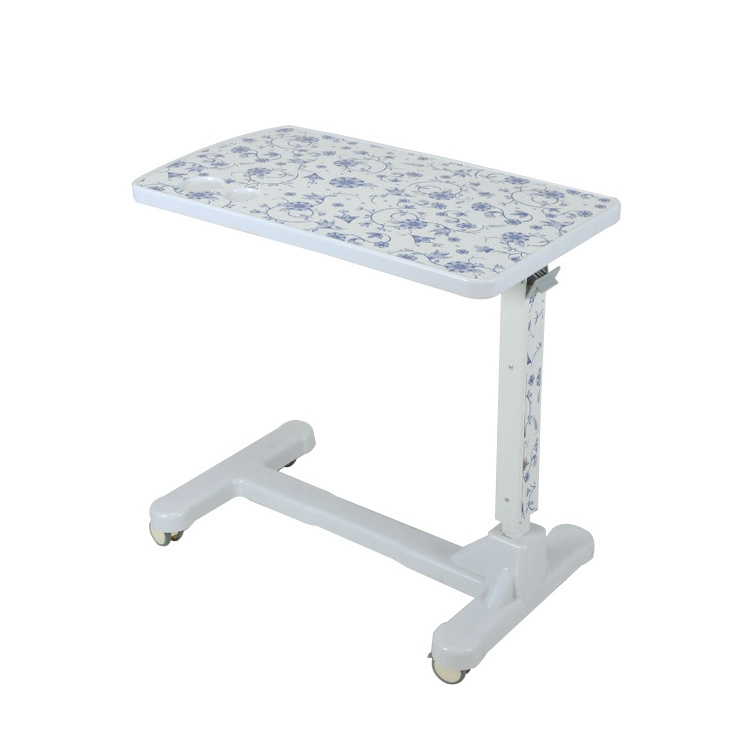 Wholesale Chinese Good Quality Height adjustable overbed bedside table with wheels