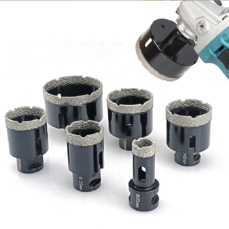 20mm-68mm Dry Use  8pcs/Set Vacuum Brazed Diamond Drill Bit ,M14 Shank Core Drill Bits Diamond Hole Saw Porcelain Hole Cutter