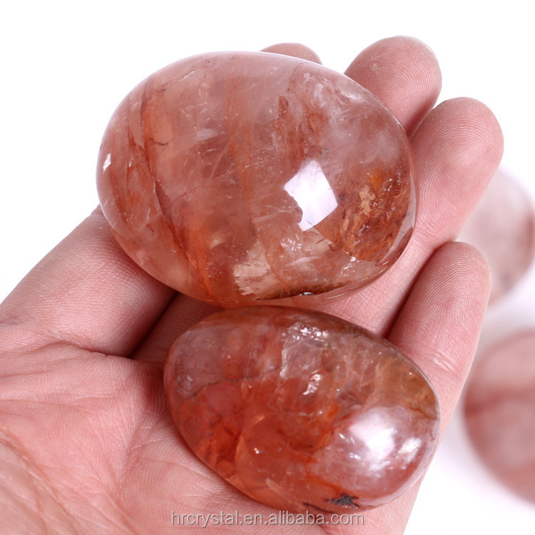 Wholesale Natural Folk Crafts Polished Crystals Red Hematoid Quartz Crystal Palm Stone