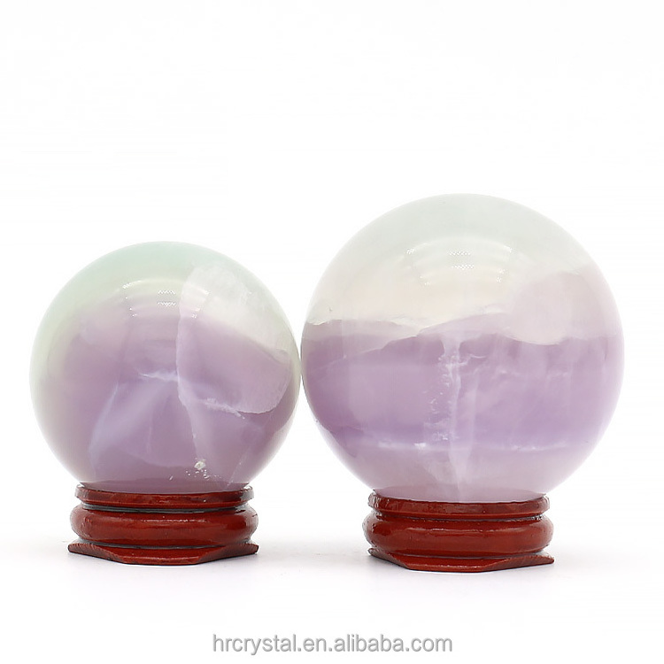 Semi-precious Stone Crafts Natural Lavender Fluorite Sphere Healing Quartz Crystal Ball Sphere