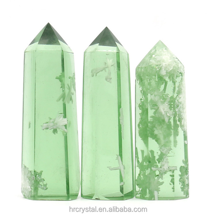 Crystals Healing Stones Wholesale Snowflake Coloured Glaze Liuli Crystal Tower for Souvenir