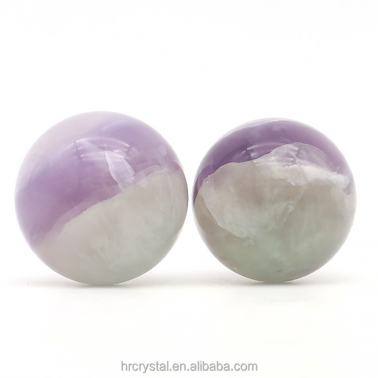 Semi-precious Stone Crafts Natural Lavender Fluorite Sphere Healing Quartz Crystal Ball Sphere