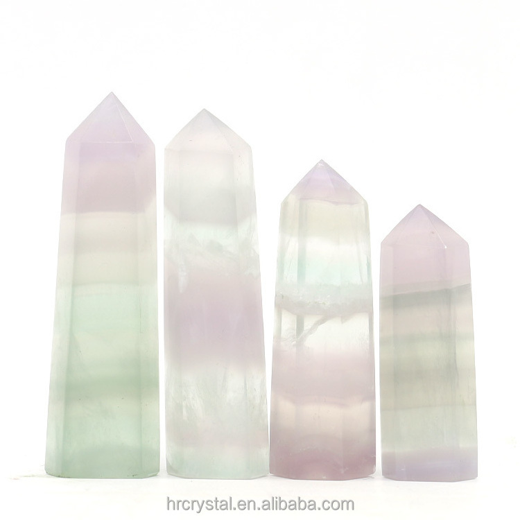 Semi-precious Stone Crafts Natural Lavender Fluorite Tower Healing Quartz Crystal Point Tower