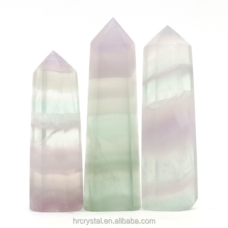 Semi-precious Stone Crafts Natural Lavender Fluorite Tower Healing Quartz Crystal Point Tower