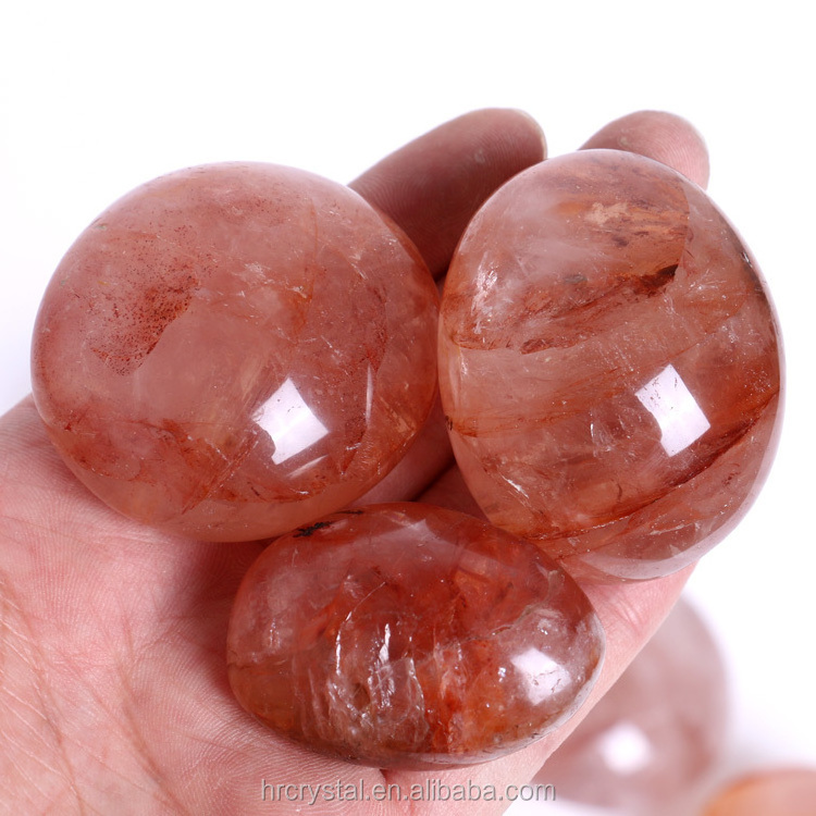 Wholesale Natural Folk Crafts Polished Crystals Red Hematoid Quartz Crystal Palm Stone