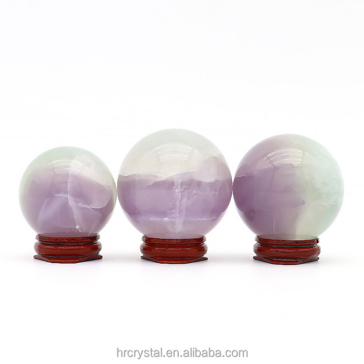 Semi-precious Stone Crafts Natural Lavender Fluorite Sphere Healing Quartz Crystal Ball Sphere