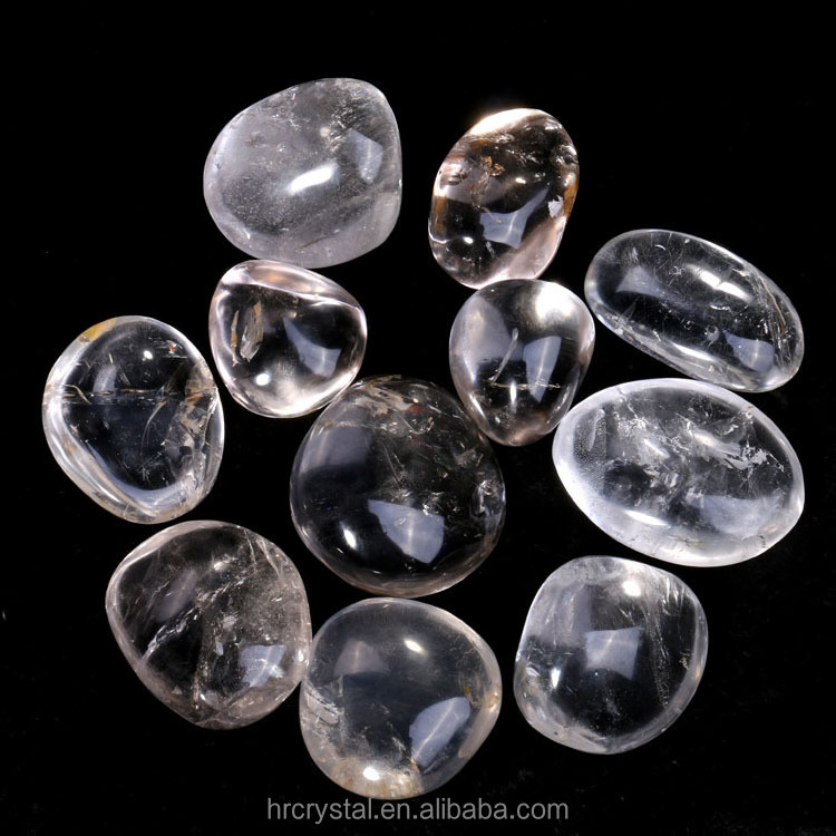 Wholesale Healing Gemstone Smooth Clear Quartz Crystal Palm Stone for Decoration