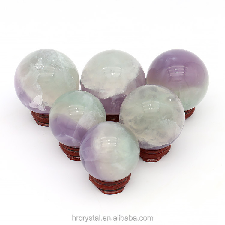 Semi-precious Stone Crafts Natural Lavender Fluorite Sphere Healing Quartz Crystal Ball Sphere