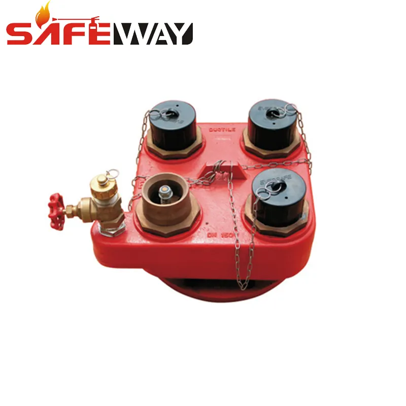 Fire fighting equipment water department 4 Way dry riser Breeching inlet valve fire hydrant