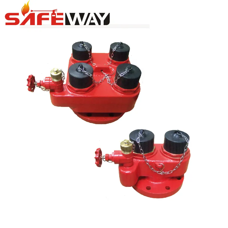 Fire fighting equipment water department 4 Way dry riser Breeching inlet valve fire hydrant