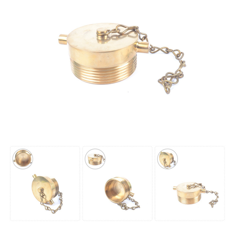 High quality 1.5'' 2'' 2.5'' brass/aluminum fire hydrant cap with chain