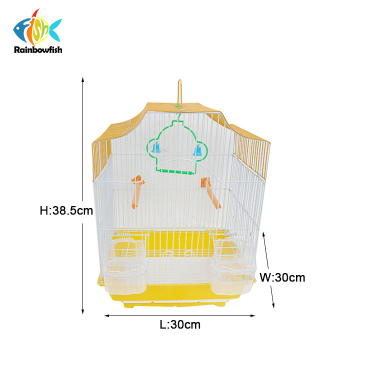 collapsible bird cage mesh net cheap electroplating bold galvanizing Anti-rust metal wooden material birds cages