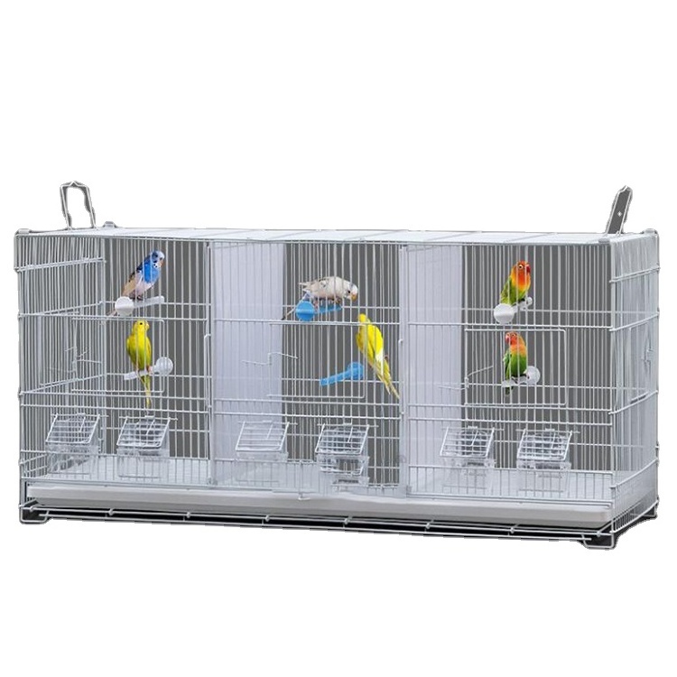 Multi space bird cage High Quality heavy duty Wire Steel breeding parrot cage three space bird cages that can be kept separately