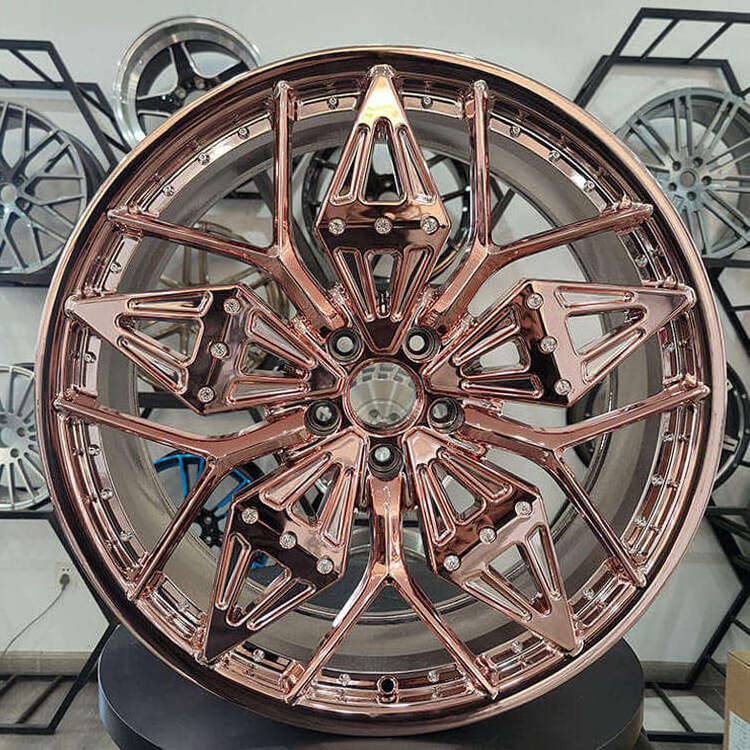 Rose Gold Color Chrom Car Rims 16 17 18 19 20 21 Inch Wheel With Pcd 120 Alufelgen 5x139.7 5x112 Alloy Wheels