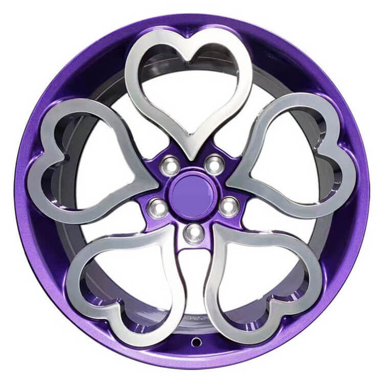 Custom Forged Car Alloy Rims Red Pink Purple Silver Black 5x127 Wheels Hearts Car Wheel Heart Shape