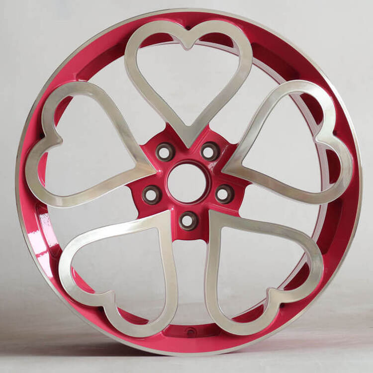 Custom Forged Car Alloy Rims Red Pink Purple Silver Black 5x127 Wheels Hearts Car Wheel Heart Shape