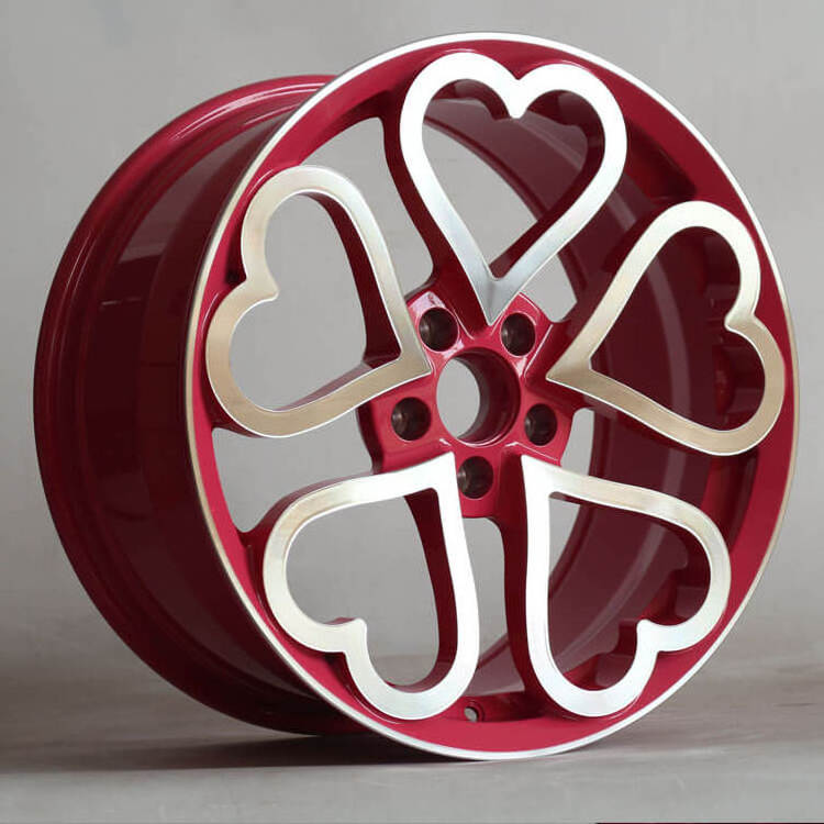 Custom Forged Car Alloy Rims Red Pink Purple Silver Black 5x127 Wheels Hearts Car Wheel Heart Shape