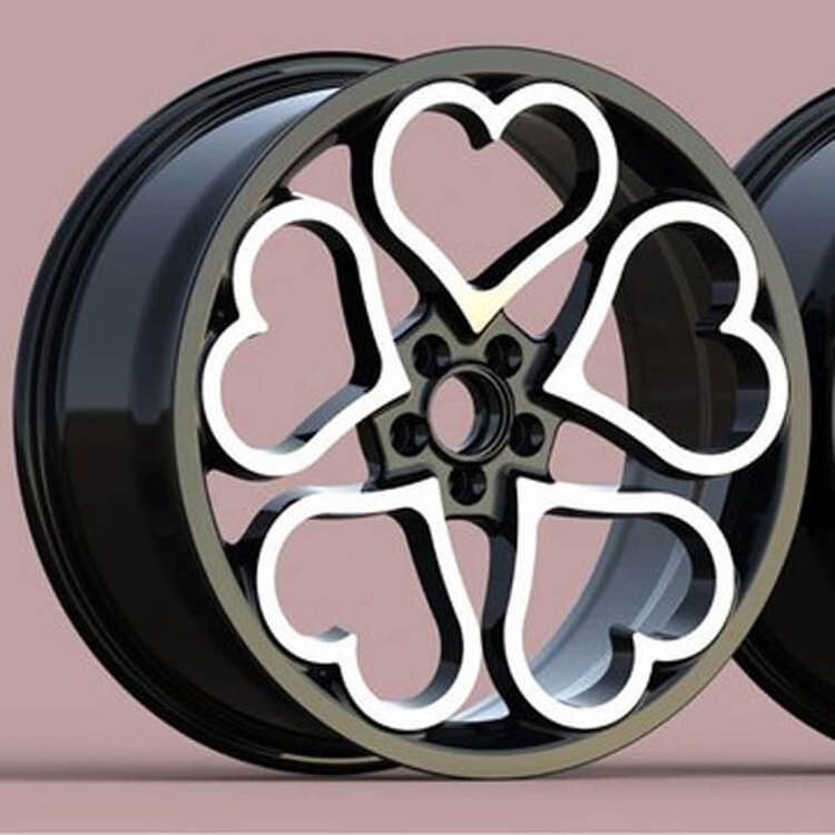 2023 Rim Wheel Jantes 19 Luxury 4x100 5 6 lug Rims with hearts 6061-t6 Heart Shape Alloy Wheels