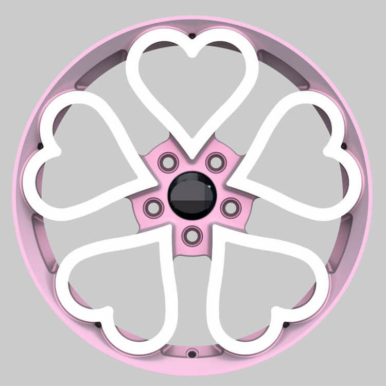 Pink Shape Wheels 17 18 19 20 21 22 Inch Forged Alloy Car Rims With Hearts For Sale