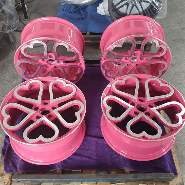 Pink Shape Wheels 17 18 19 20 21 22 Inch Forged Alloy Car Rims With Hearts For Sale