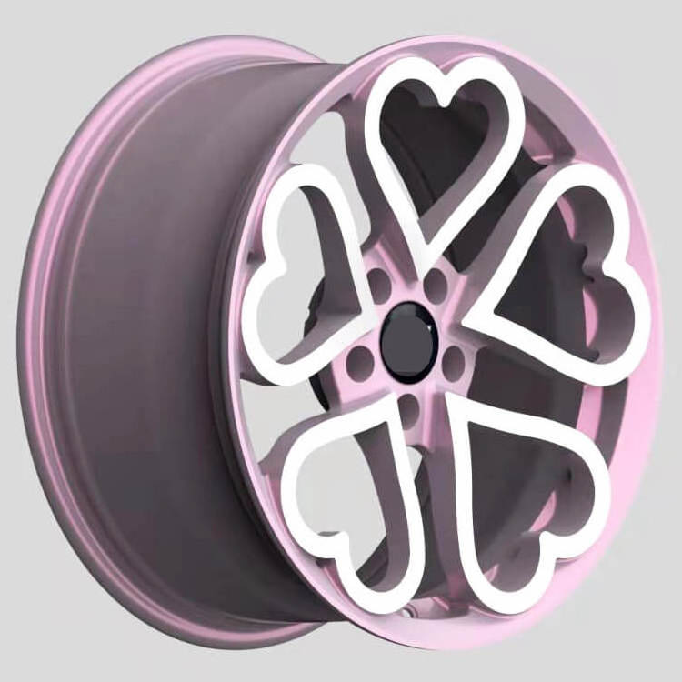 Pink Shape Wheels 17 18 19 20 21 22 Inch Forged Alloy Car Rims With Hearts For Sale