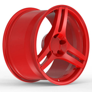 Alloy Wheels 18 Inch Red 3 Spoke Car Rims For Racing Car Performance 17'' 18'' 19'' 20'' 21'' 22'' 23'' 24'' Width 8-12j