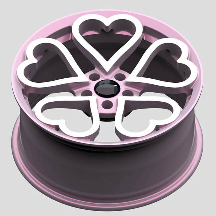 Pink Shape Wheels 17 18 19 20 21 22 Inch Forged Alloy Car Rims With Hearts For Sale