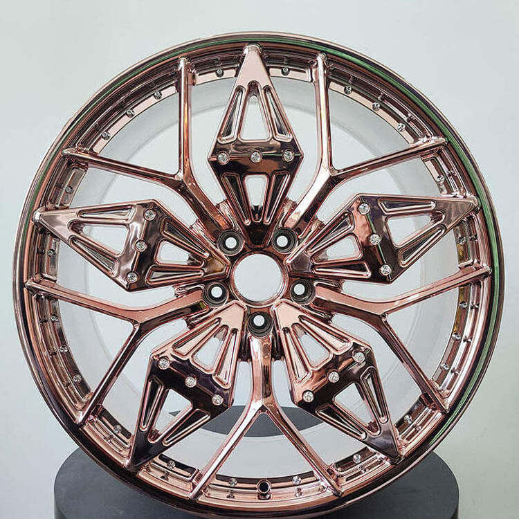 Rose Gold Color Chrom Car Rims 16 17 18 19 20 21 Inch Wheel With Pcd 120 Alufelgen 5x139.7 5x112 Alloy Wheels