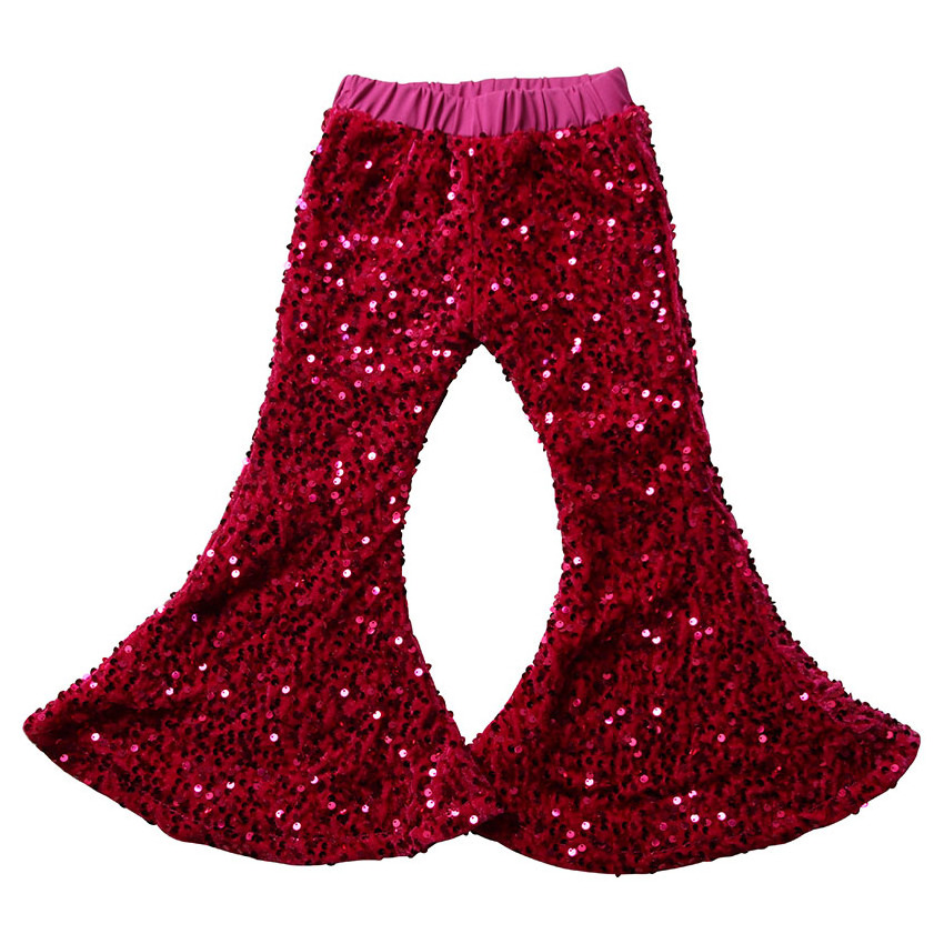 Kids baby Fashion Sparkle girl Bell Bottoms Hot sell Children sequin Flared Pants