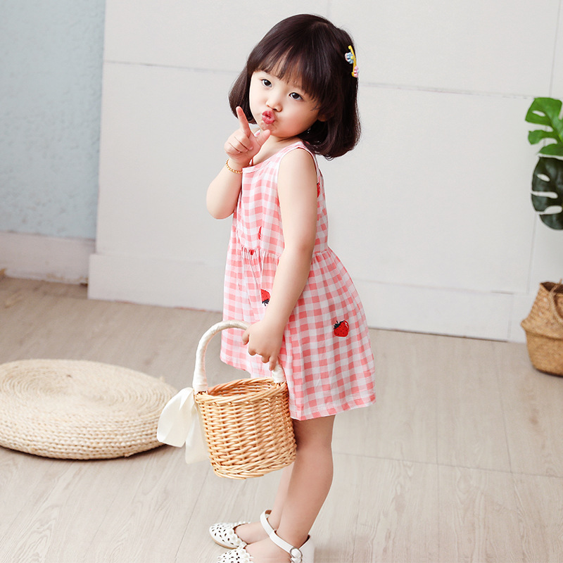 Factory wholesale custom princess sundress girls cotton silk dress summer dress Little girl party children's sweet dress