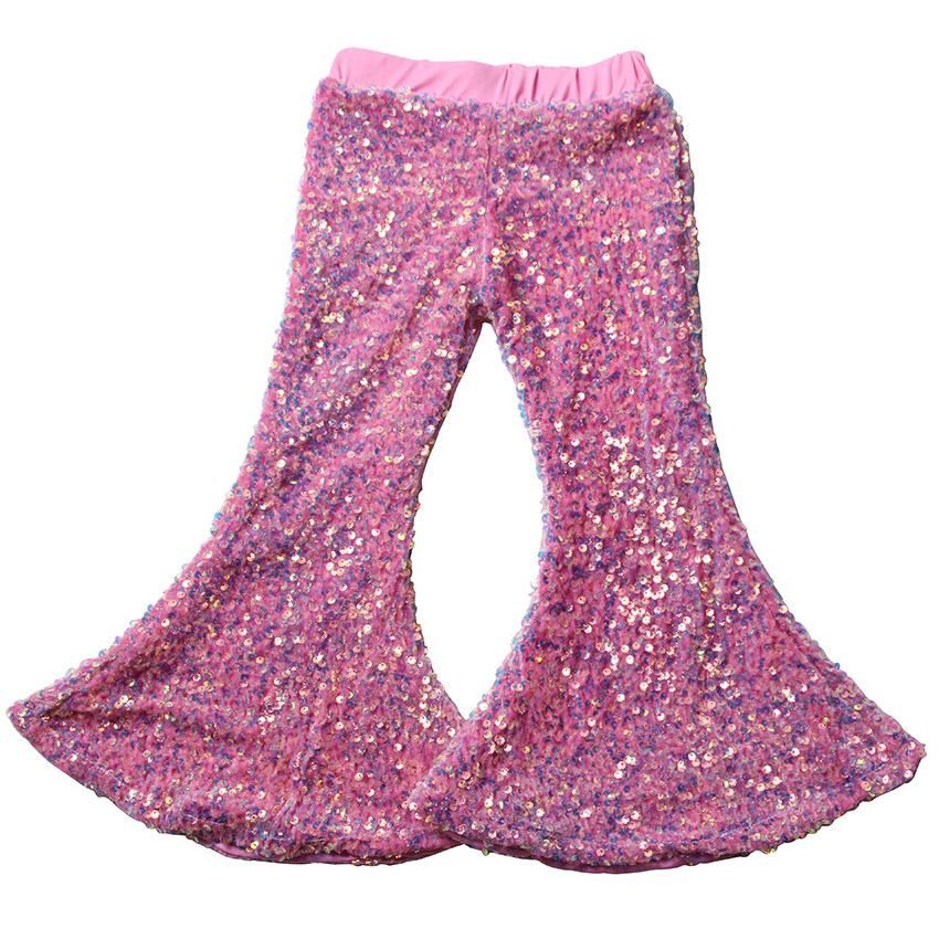 Kids baby Fashion Sparkle girl Bell Bottoms Hot sell Children sequin Flared Pants