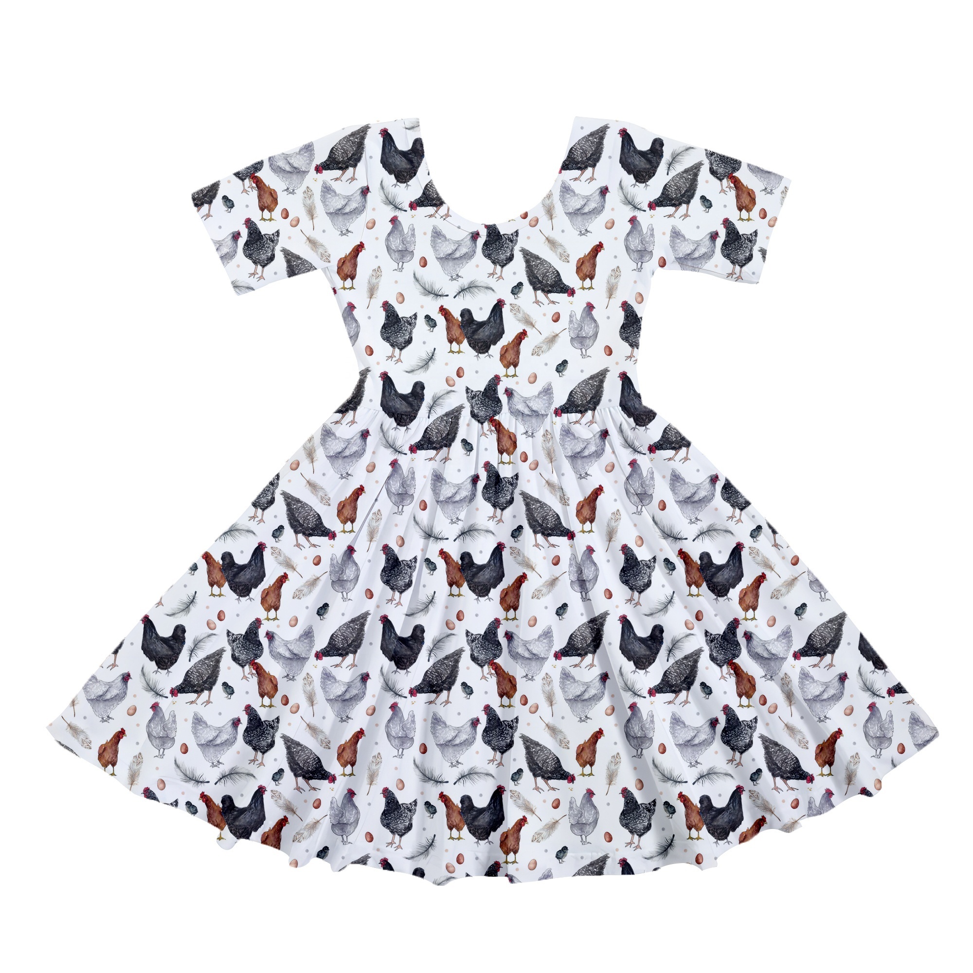 Fashion New flower girls' dresses short sleeve over print children dress summer kids dresses for kids girl