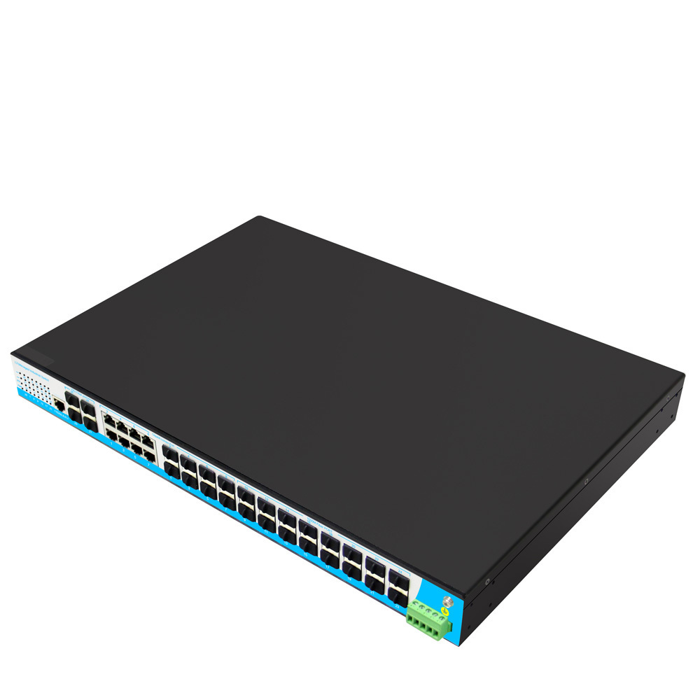 Hot Sale L3 Managed 10G Fiber Industrial Ethernet Network Switch with 24 Gigabit Fiber SFP Port