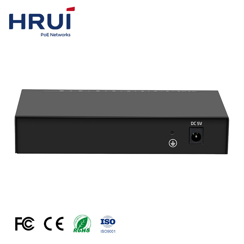 HRUI Ethernet Switch Support VLAN 16Gbps Full Gigabit 8 Ports Ethernet Switch for CCTV Network IP Camera