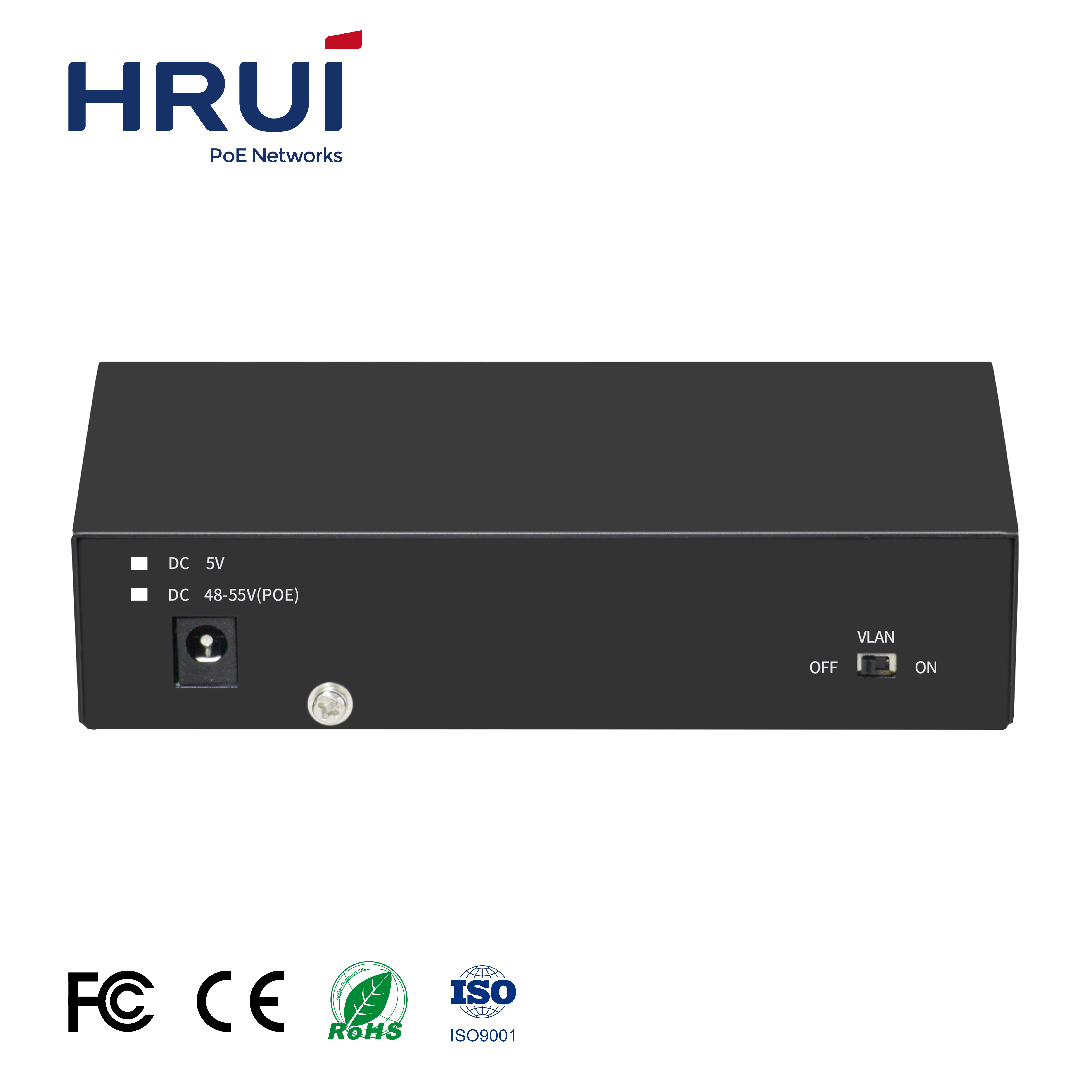 HRUI 4 Ports PoE Full Gigabit Unmanaged Smart PoE Switch for CCTV IP Camera