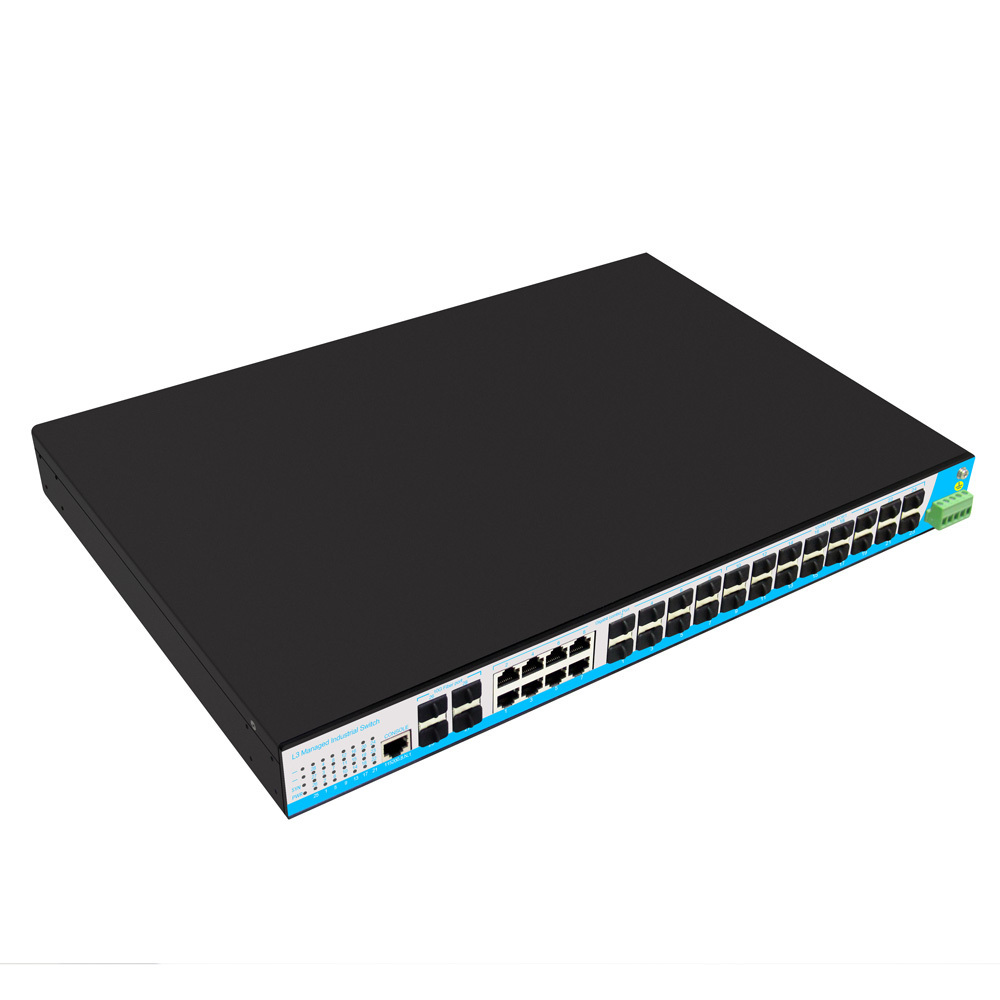 Hot Sale L3 Managed 10G Fiber Industrial Ethernet Network Switch with 24 Gigabit Fiber SFP Port