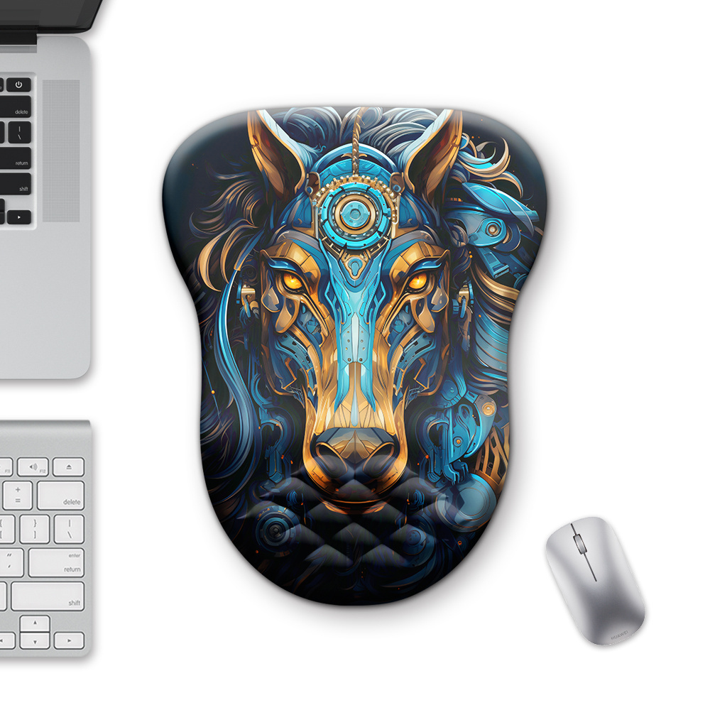 Chinese Zodiac Mouse Pad Keyboard Wrist Rest, Memory Foam with Non-Slip Base for Typing Pain Relief for Home/Office/Gaming  BSCI