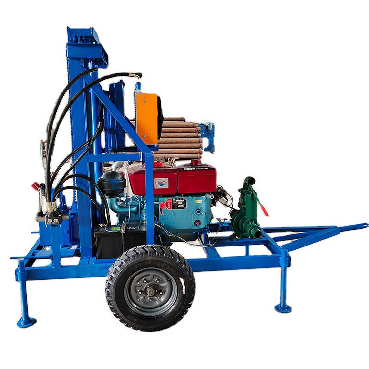 Brand new 150m depth portable diesel hydraulic small water well drilling rig for sale