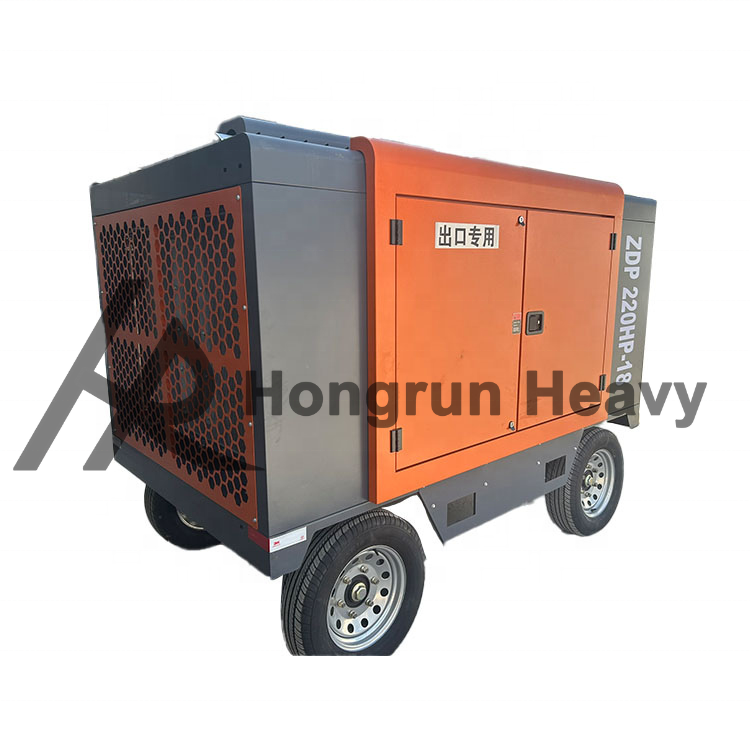 Hot selling high quality 18bar air compressor 162kw Cummins engine mining air compressor