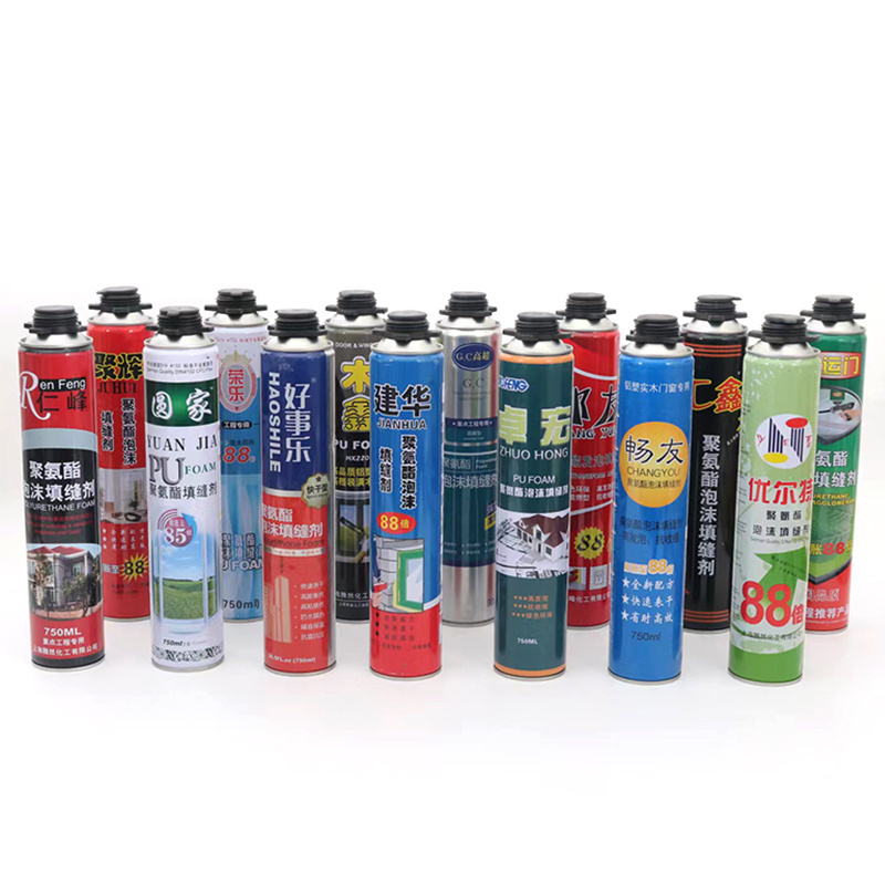 750ml General Purpose Pu Foam Polyurethane Mounting Foam Caulk Of Window And Door Frames