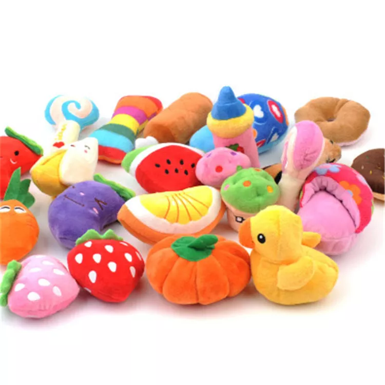 Toys Custom Mini Food Cute Wholesale Stuffed Squeaky Plush Luxury Pet Dog Squeak Chew Toy And Accessories For Dog