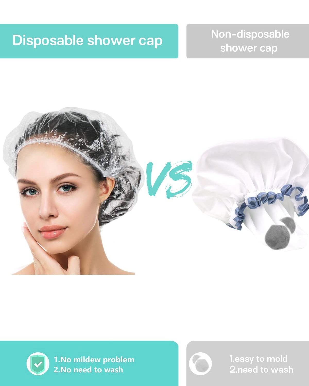 Travel Salon Plastic Clear Bath Caps Thickening Elastic Plastic Cap Hair Waterproof Biodegradable Hotel Shower Cap