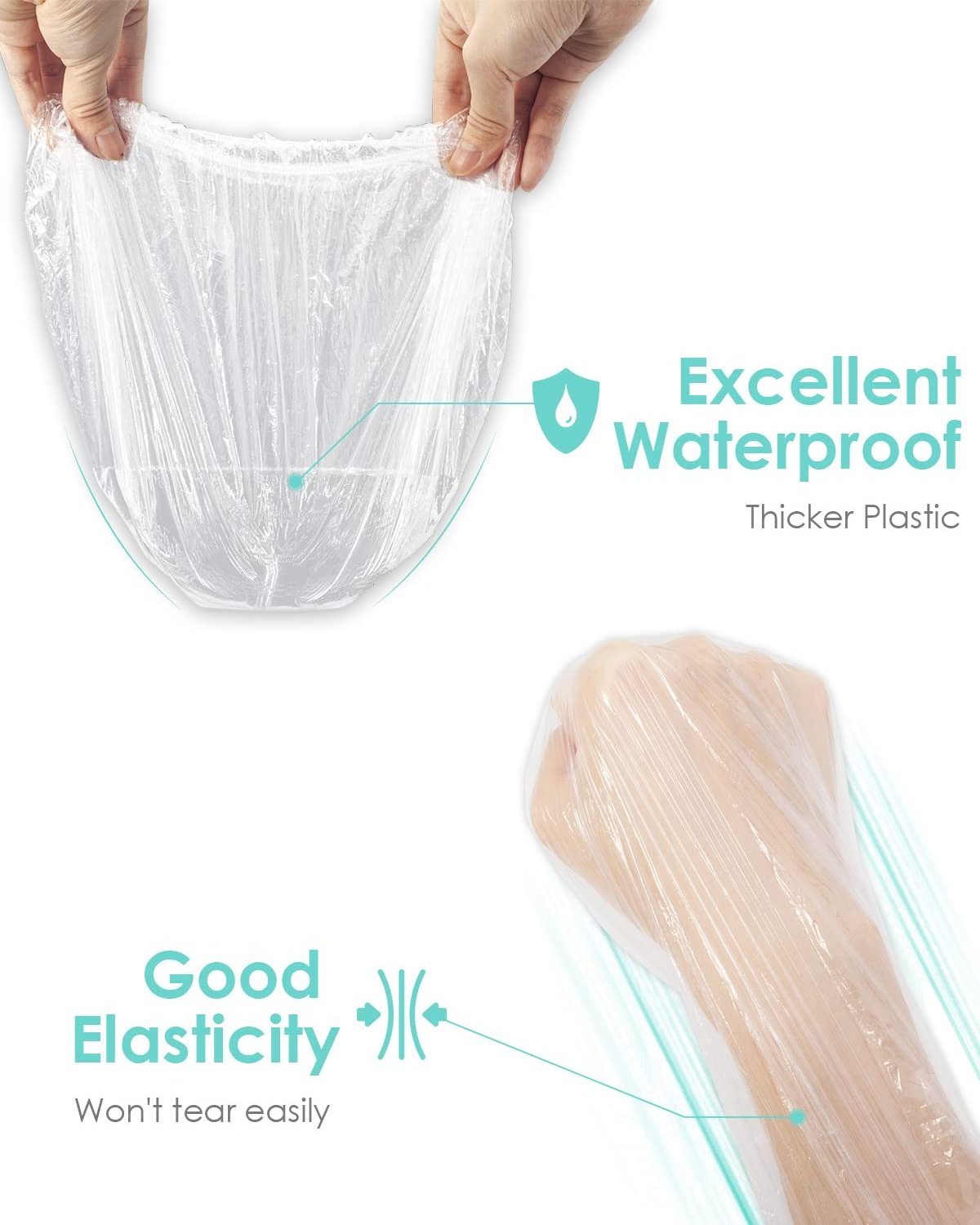 Travel Salon Plastic Clear Bath Caps Thickening Elastic Plastic Cap Hair Waterproof Biodegradable Hotel Shower Cap