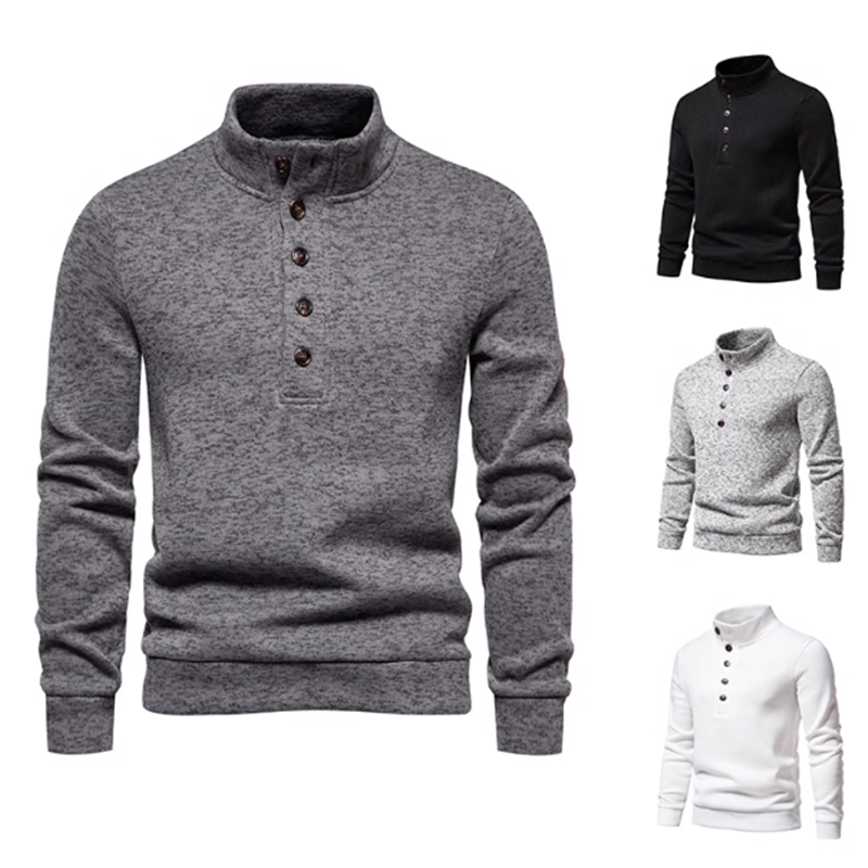 Classic Wool Cashmere Men's Pullover Cashmere Men Turtleneck Sweater with Zipper