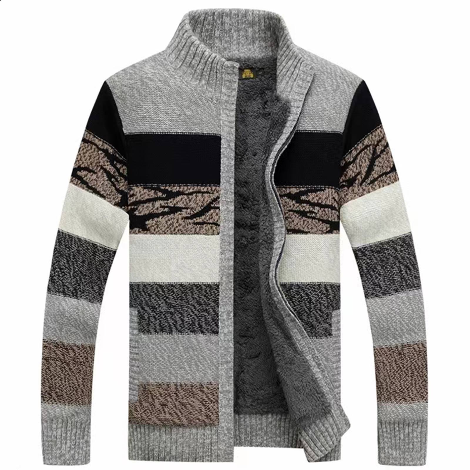 Custom OEM ODM Manufacturer Men Colorblock Multicolor Sweater Knitted Casual Cardigan