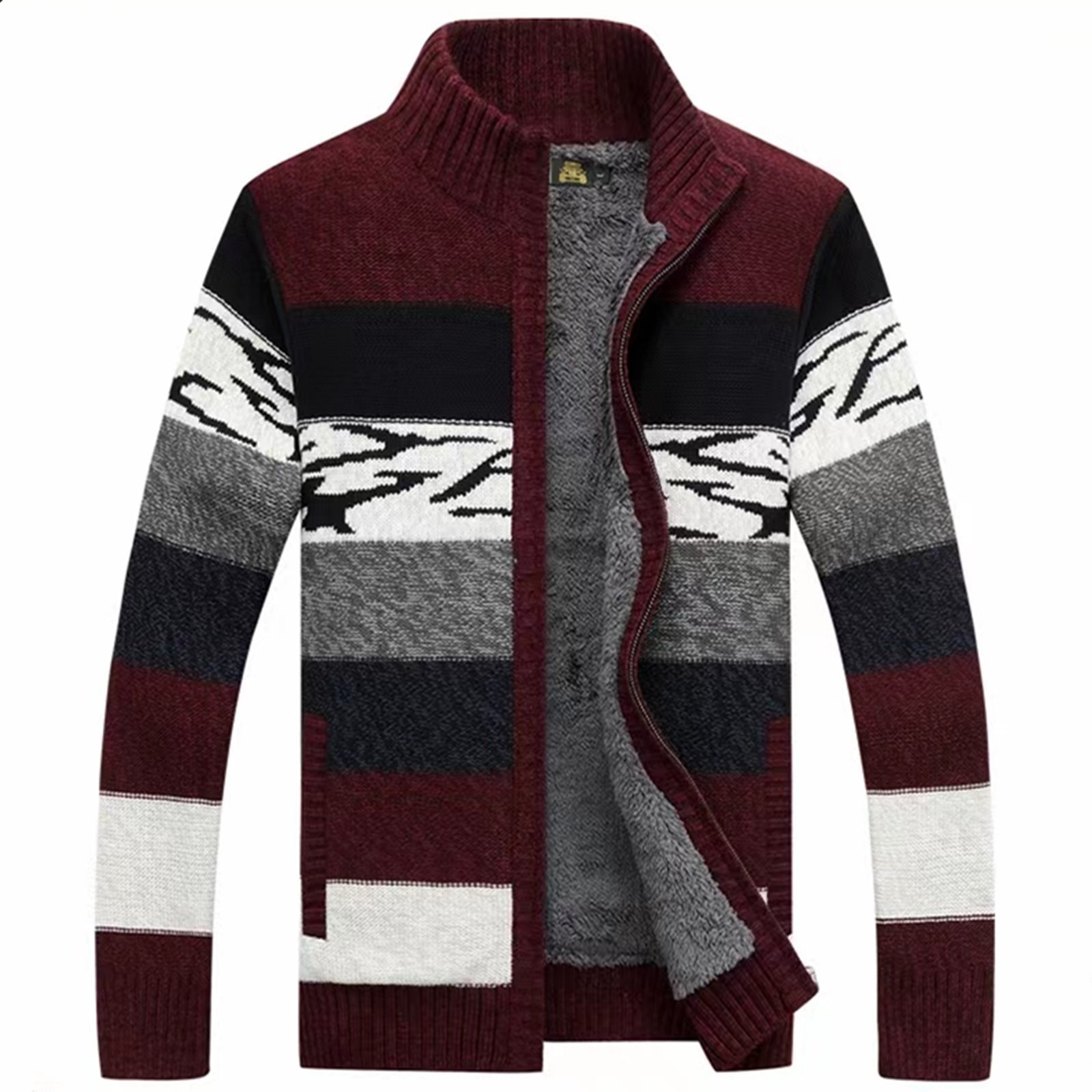 Custom OEM ODM Manufacturer Men Colorblock Multicolor Sweater Knitted Casual Cardigan